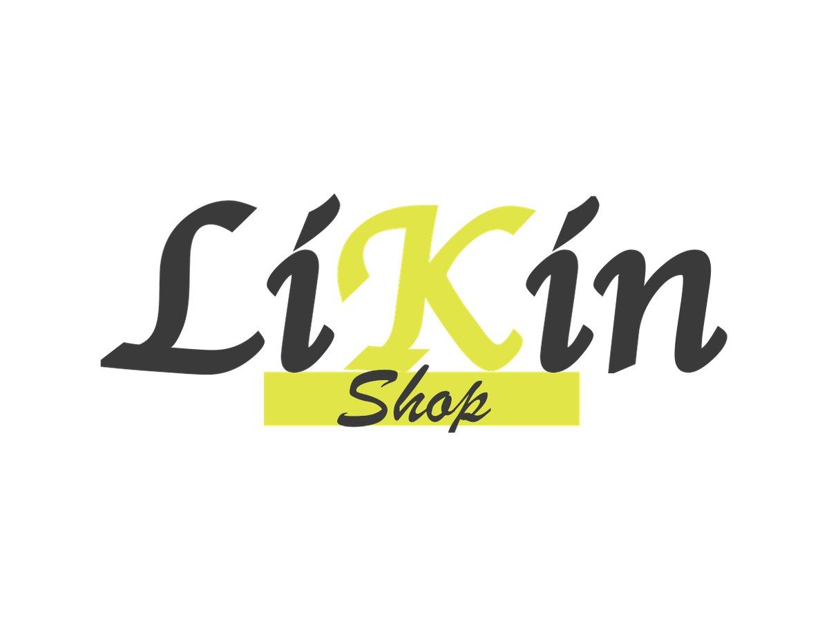 Logotipo de LikinShop: la palabra LiKin con la K en amarillo lima y Shop en una banda